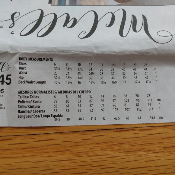 Jeans Pants Sewing Pattern Yoked Button Fly Front Size 6-14 UNCUT McCall's 8045 - Picture 5 of 10